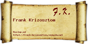 Frank Krizosztom névjegykártya
